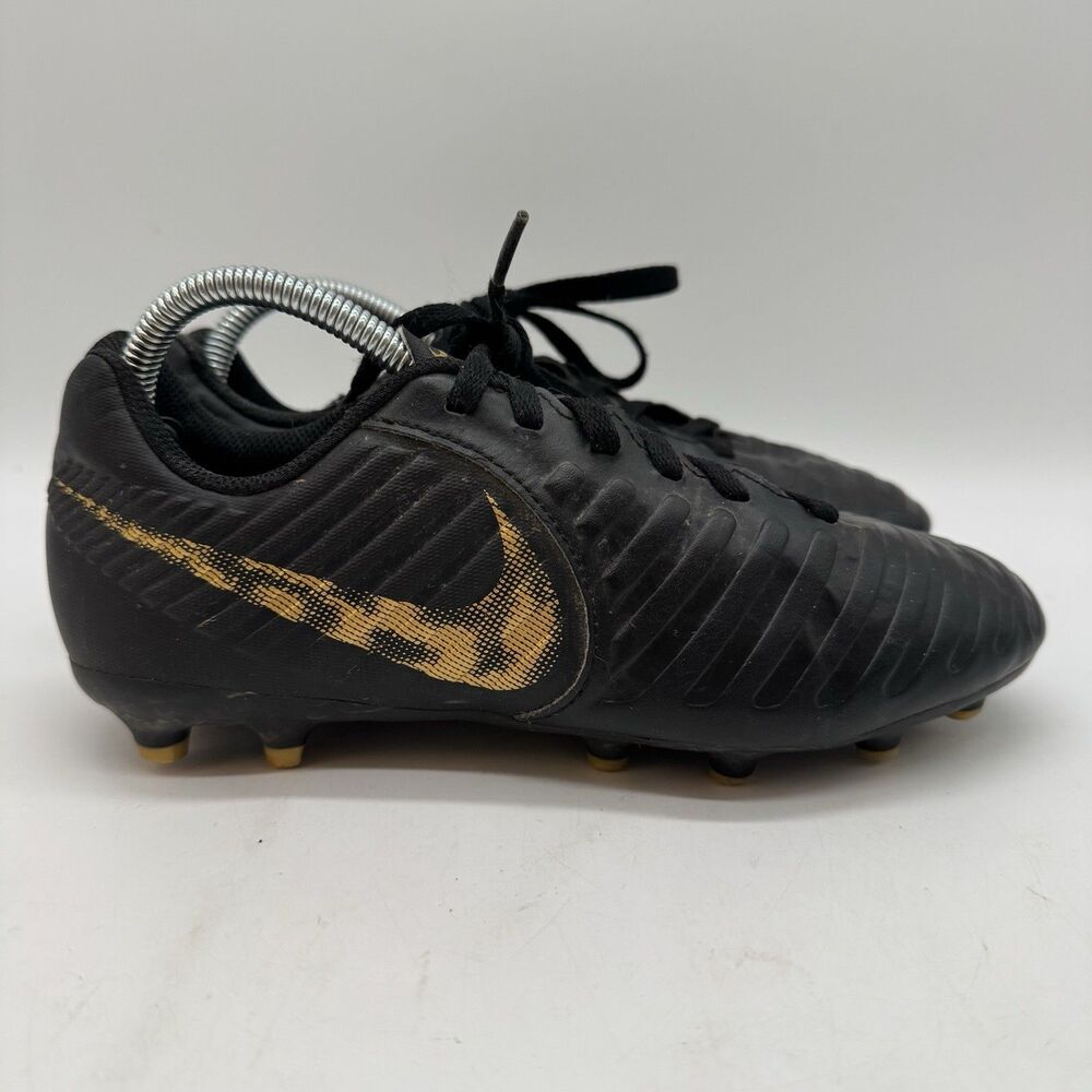 Nike Jr. Tiempo Legend 7 Club FG Soccer Cleats 4 Youth AO2300-077 Black & Gold